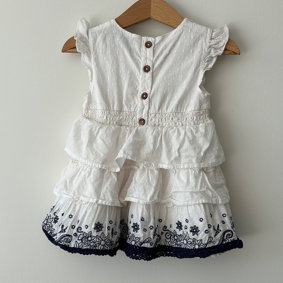 White and Blue Kids Dress - Picture 2 of 3